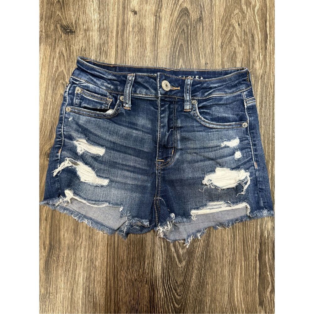 American Eagle Hi-rise shortie size 2 denim shorts